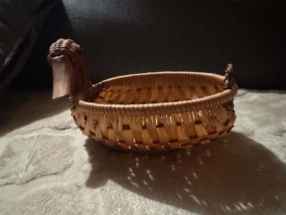 Straw Bowl Duck - Handmade Vintage - Etsy